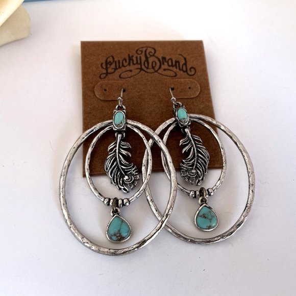 Lucky Brand Rare Vintage Turquoise Drop Earrings - Picture 2 of 6